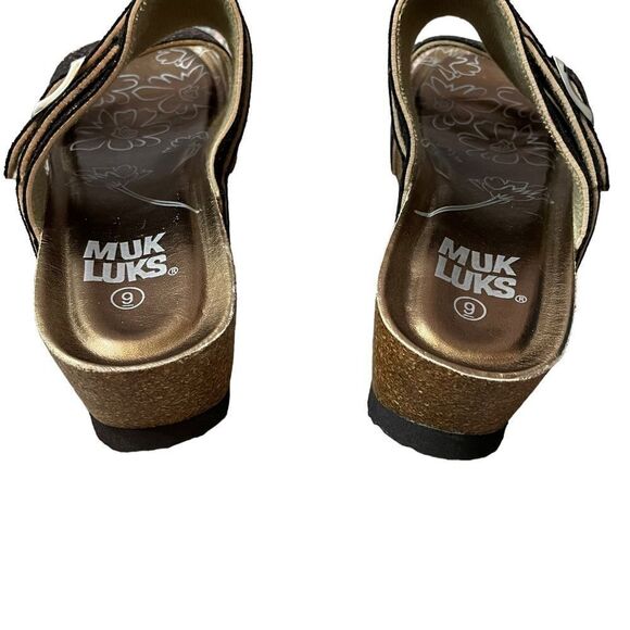 MukLuks Emery Wedge Platform Sandals Size 9 - Picture 3 of 7